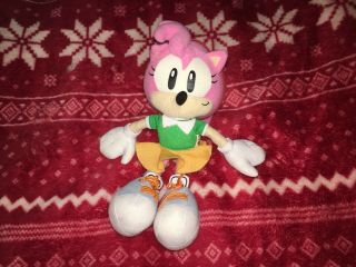 Rare 10” Ge Classic Amy Rose Plush Sega Sonic Hedgehog Toy Doll 2010