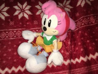 RARE 10” GE CLASSIC AMY ROSE Plush SEGA Sonic Hedgehog Toy Doll 2010 2