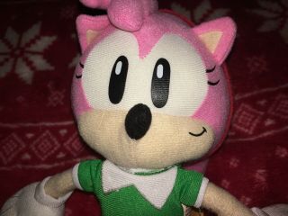 RARE 10” GE CLASSIC AMY ROSE Plush SEGA Sonic Hedgehog Toy Doll 2010 3