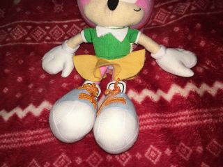 RARE 10” GE CLASSIC AMY ROSE Plush SEGA Sonic Hedgehog Toy Doll 2010 4