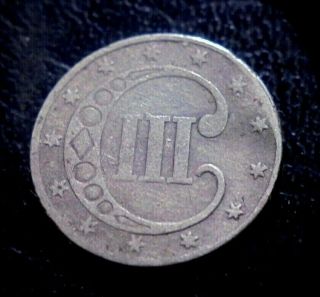 Rare 1853 Silver 3c 3 Cent Piece Trime Coin Pre Civil War Great Date