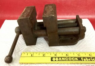 Vintage Machining Tools Machinist Rare Small Bench Top Vise W/brass Jaws