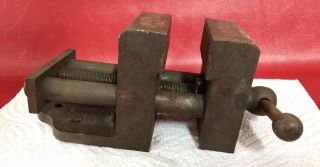 Vintage MACHINING TOOLS MACHINIST RARE SMALL BENCH TOP VISE W/BRASS JAWS 3