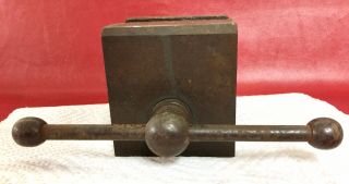 Vintage MACHINING TOOLS MACHINIST RARE SMALL BENCH TOP VISE W/BRASS JAWS 6