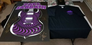 Zakk Sabbath Signed Poster T - Shirt Set Vip Meet Greet Wylde Black Bls Xl Rare