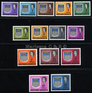 Northern Rhodesia 1963 Sg 75 - 88 Sc 75 - 88 Vf Og Mlh Rare Complete Set 14 Stamp