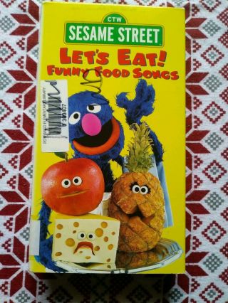 Sesame Street Let ' s Eat Funny Food Songs VHS Tape Rare 2
