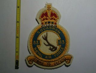 Extremely Rare Royal Air Force " Fight To Defend " 83rd Squadron Patch.  Rare