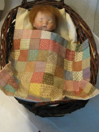 Dianna Effne Homeless Baby In Basket W/ Note 1987 Pristine Rare Displayed Only