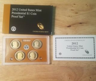 2012 - S Us Presidential $1 Coin Proof Set (rare) W/orig.  Case &