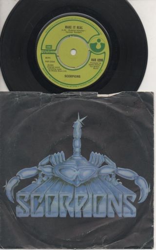 The Scorpions Rare 1980 Uk Only 7 " Oop Hard Rock P/c Single " Make It Real "
