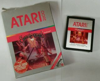 Atari 2600 Vintage Swordquest Fireworld Cartridge W/ Box Rare