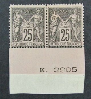 Nystamps France Stamp 100 Og H $140 Rare Plate S