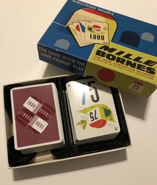 Rare Vintage 1960 Mille Bornes French Card Game Complete Playing