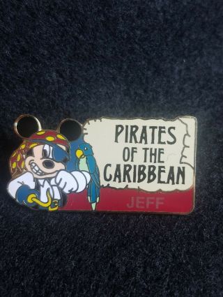 1215 Nametag Mickey Pirates Of The Caribbean Rare Jeff Htf 100 Authentic X19