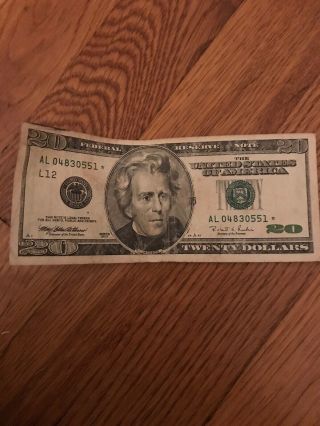 20 Dollar Bill Star Note Rare