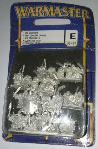 Rare Citadel Miniatures 1999 Warmaster Warhammer Orc Warriors Orkkrieger Set Moc