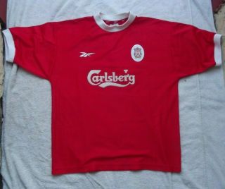 Liverpool 1998 2000 Home Shirt Rare Carlsberg Very Good Conditoin (xl)