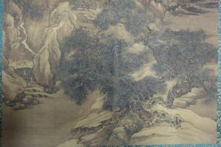 Rare Large Chinese Painting Landscape on Paper with Red Seal Marks 2
