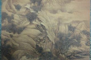 Rare Large Chinese Painting Landscape on Paper with Red Seal Marks 3