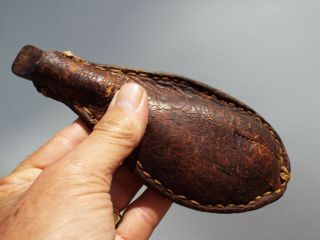 Rare Revolutionary War Leather Shot Pouch With Shot Inside