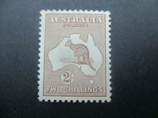 Kangaroo Stamps: 2/ - Brown 3rd Watermark - Rare (d316)