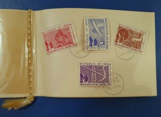 Inauguration Of The Republic Of India 1950 Commemorative Stamps Album Fdc Rare
