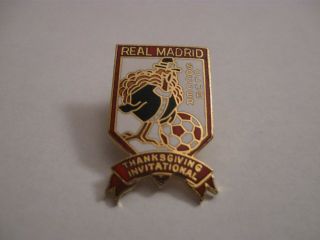 Rare Old Real Madrid Spanish Football Club Enamel Press Pin Badge