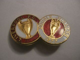 Rare Old 1977 Liverpool Football Club Enamel Brooch Pin Badge Coffer