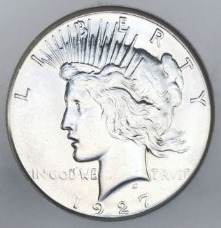 1927 Peace Dollar Solid Gem Bu,  Rare Key Date Knockout Piece Wow Nr 08233