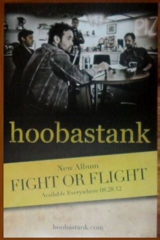 Hoobastank Fight Or Flight Ltd Ed Rare Tour Poster,  Alt Hard Rock Poster
