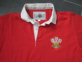 Rare Vintage Mens 1980 Wales Cotton Oxford International Rugby Shirt (m)