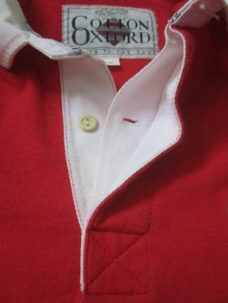 Rare Vintage Mens 1980 Wales Cotton Oxford International Rugby Shirt (M) 5