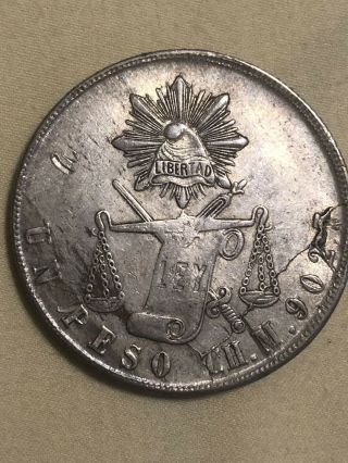 Mexico: 1872 - Ch M Peso Rare Silver Scale Balance