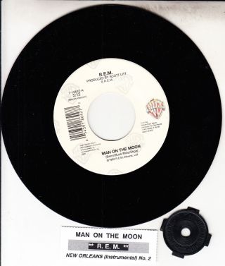 R.  E.  M.  (rem) Man On The Moon 7 " 45 Rpm Record,  Juke Box Title Strip Rare