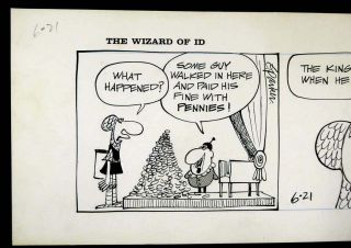 RARE WIZARD OF ID COMIC STRIP DRAWN BY BRANT PARKER 6/21/73 2