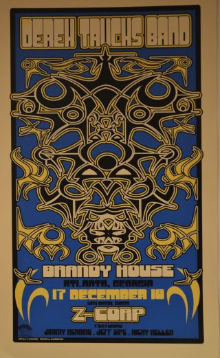 Rare Vintage Derek Trucks Band Poster: Atlanta,  Ga: The Brandy House 12/17&18/98