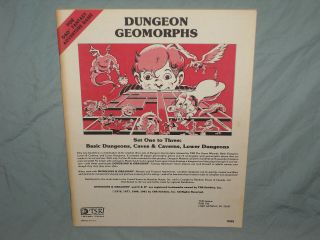 Ad&d 1st Ed Aid - Dungeon Geomorphs Set One To Three (rare From 1981 And Exc)