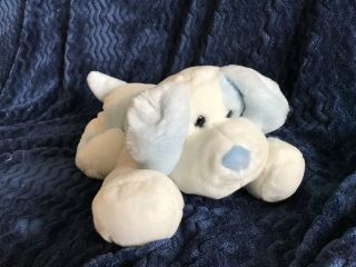 Toys R Us Animal Alley 14” Plush Dog Blue White Soft Puppy Stuffed Animal Rare