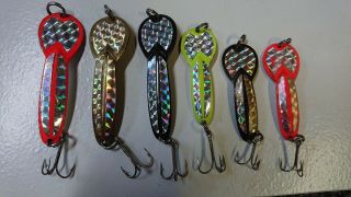 6 Glen Evans Loco Spoons Fishing Lures Rare 3 3,  3 4 Best Fishing Lures
