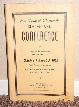 General Conference Report Lds Mormon Church October 1948 Vintage Rare