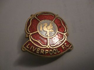 Rare Old Liverpool Football Club Rossette Enamel Brooch Pin Badge By Coffer