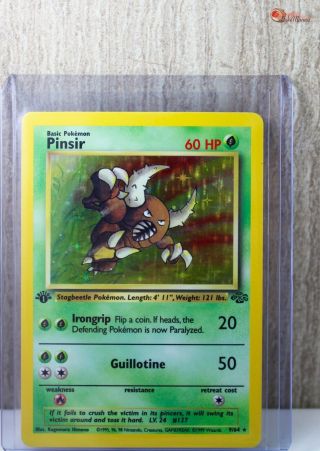 1st Ed Pinsir Holo Rare 1999 Wotc Pokemon Card 9/64 Jungle Set Top Loaded Exc