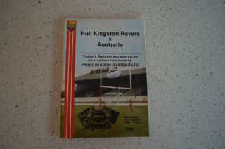Hull Kingston Rovers Vs Australia Rare 1986 Tour Rugby League Programme Hull Kr