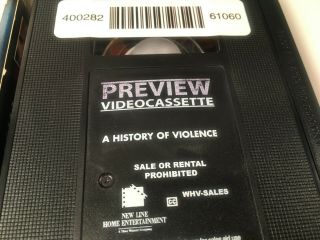 A History Of Violence Rare Promo Screener VHS 2005 Cronenberg Blockbuster Rental 3