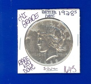 1928 S Peace Silver Dollar Hi Grade U.  S.  Rare Key Coin 1645