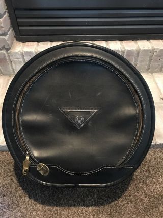 Rare Vintage Amf Black Round Bowling Ball Bag Case