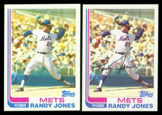 1982 Topps Pure True Blackless 626 Randy Jones Very Rare " A " Card Variation