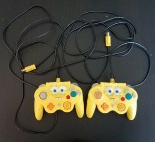 2 Spongebob Nintendo Gamecube Controllers Viacom 1,  1 Non Rare