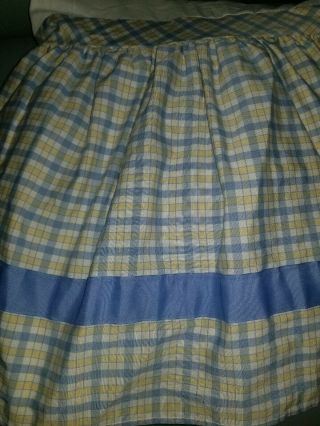 Rare Ralph Lauren Queen Blue Yellow Plaid Blue Ribbon Bedskirt Dust Ruffle